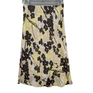 Niche Skirt Women's Black Yellow Floral Lace Boho Lined Pull On Made USA Size M?